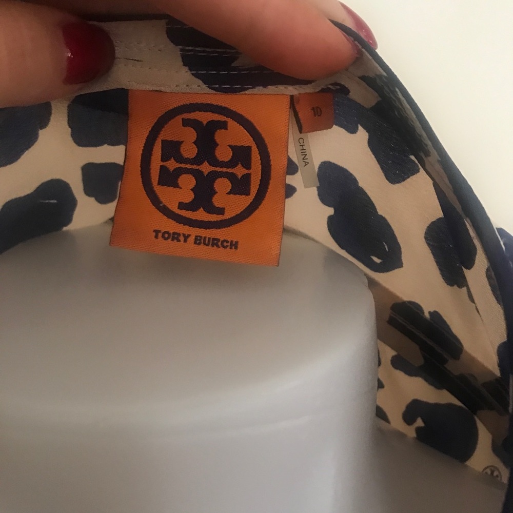 Tory Burch Robin Silk Blouse Cheetah Beige Top - Picture 7 of 8